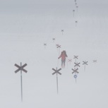 När snön yr är det skönt att ha ett ledryss att följa.