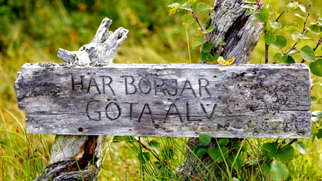 Schild beim See Käringsjön. Foto: Naturcentrum AB.